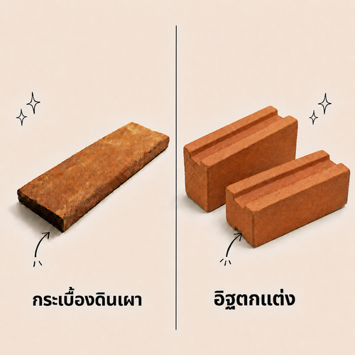 กระเบื้องดินเผากับอิฐโชว์แนว เลือกแบบไหนดี?